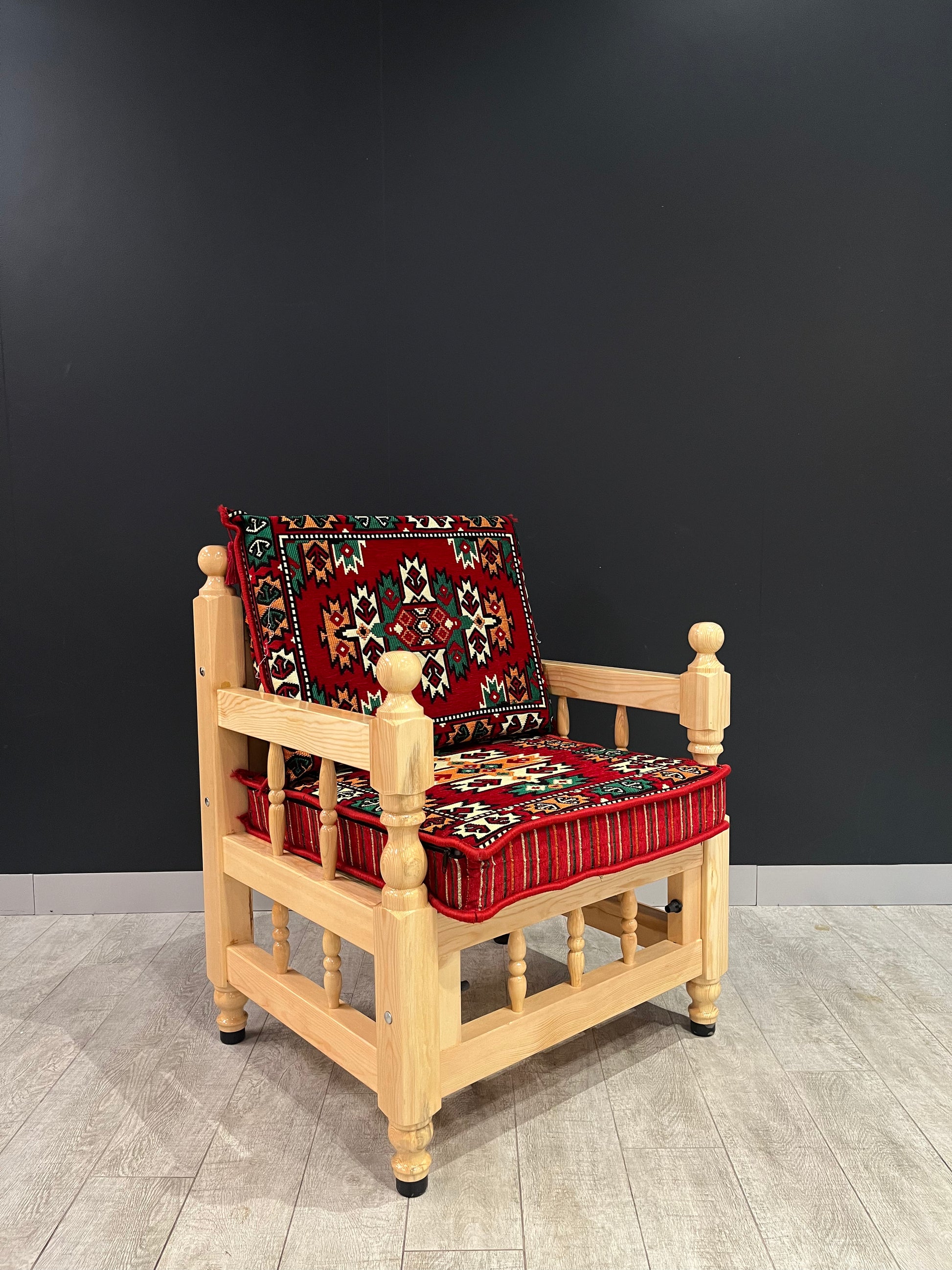 Authentic Armchair (Red Green Pattern)