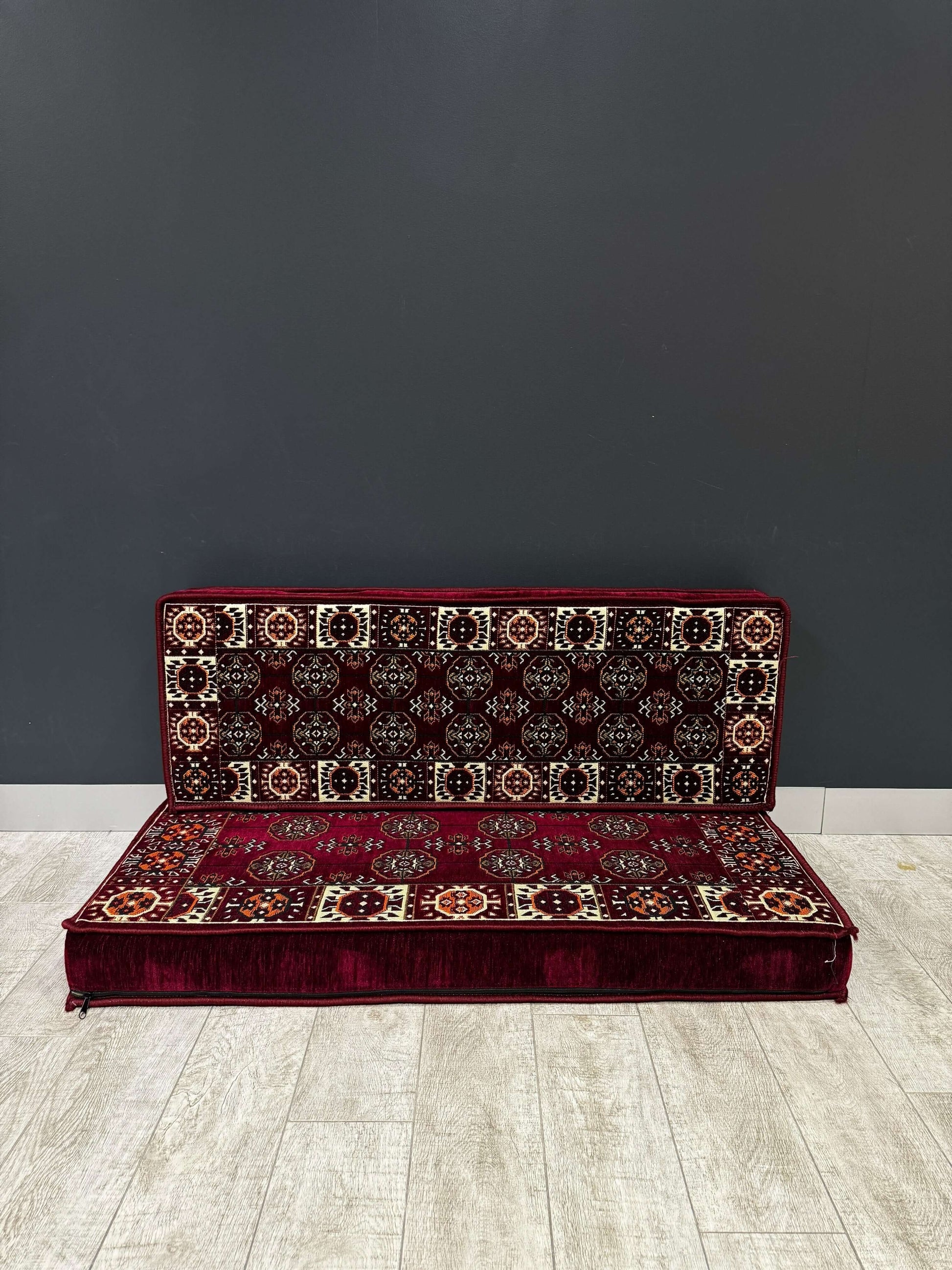 Double Seater Majlis Sofa Maroon Diamond