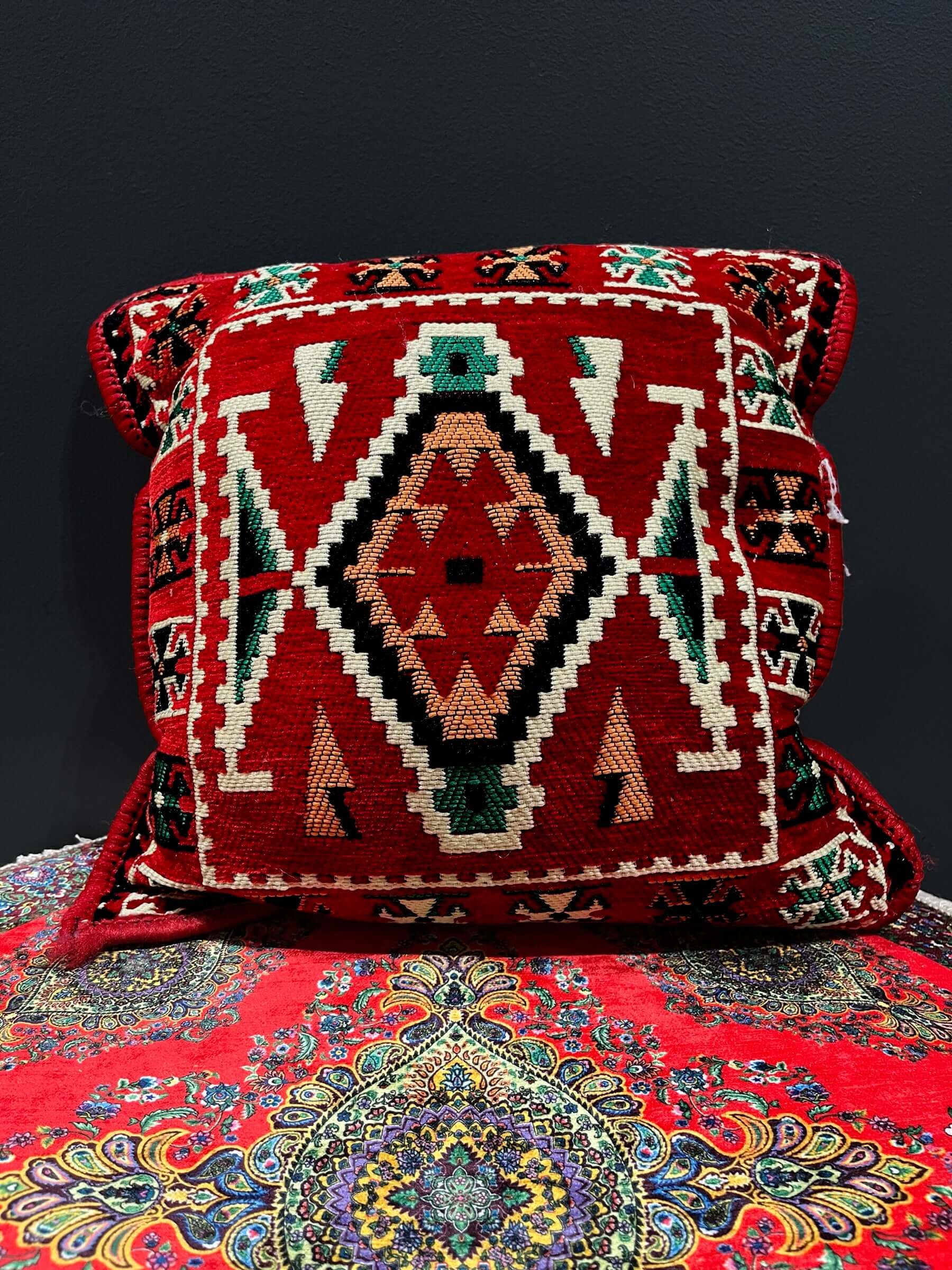 Kilim Cushions Large Patterned Cushions Kilim Cushion (Red