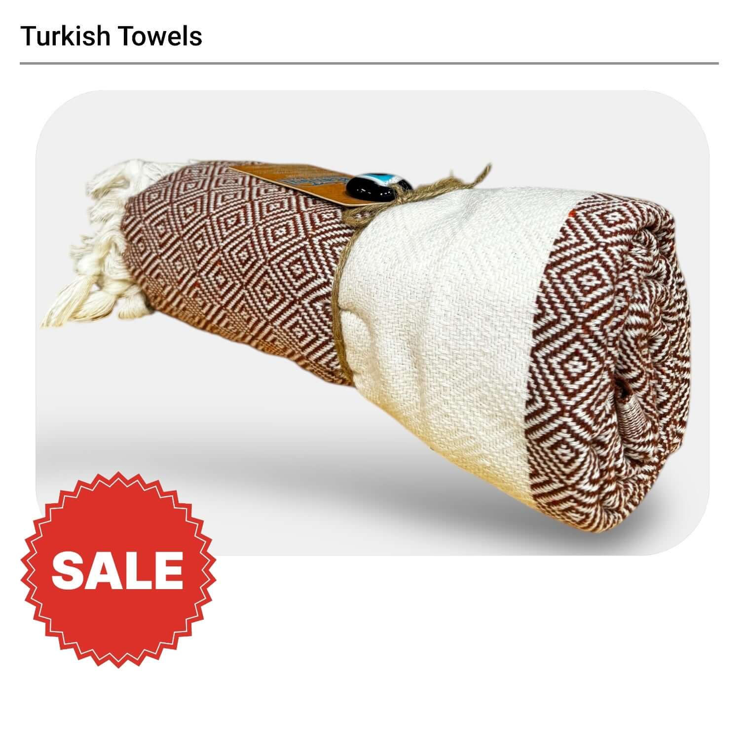 Turkish Cotton Towels- Diamond Coffee