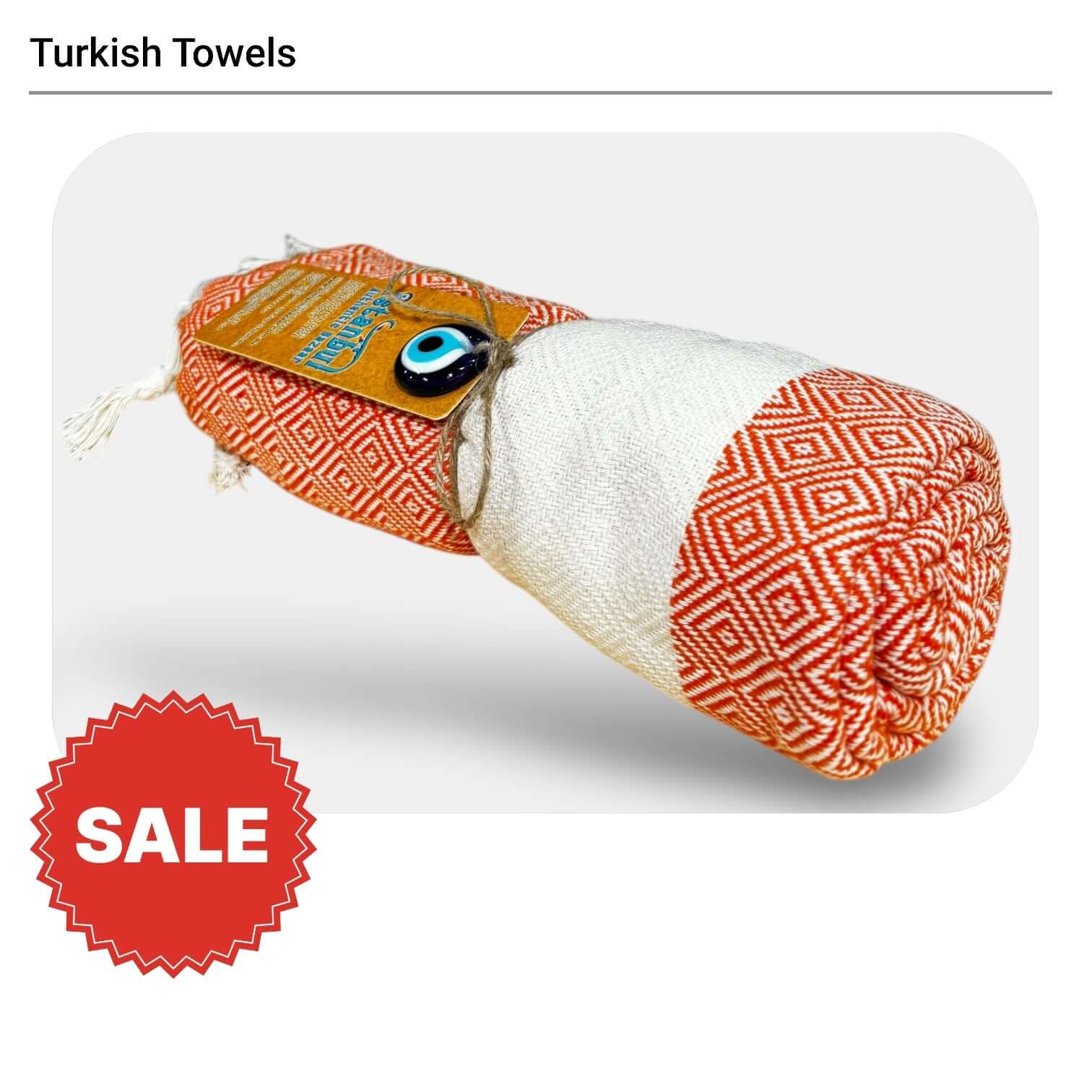 Turkish Cotton Towels- Diamond Orange