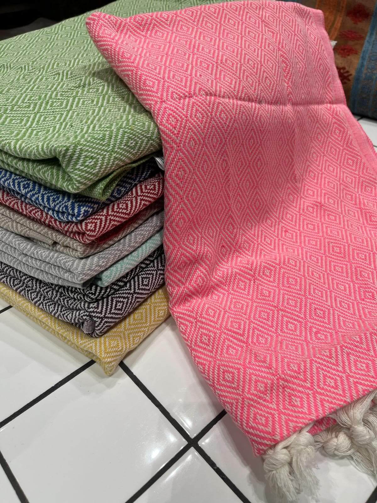 Turkish Cotton Towels Diamond (Pink)
