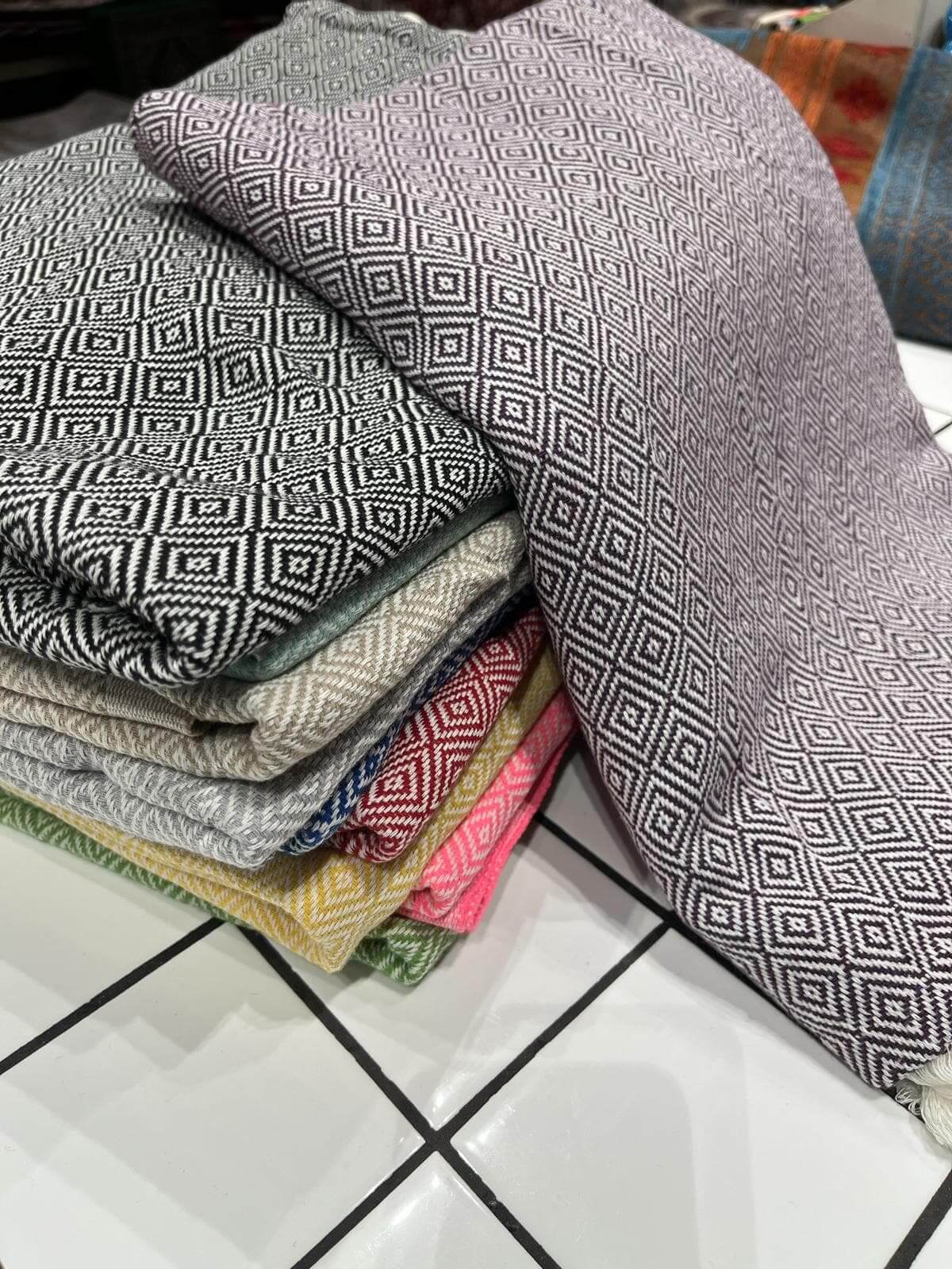 Turkish Cotton Towels Diamond (Purple)