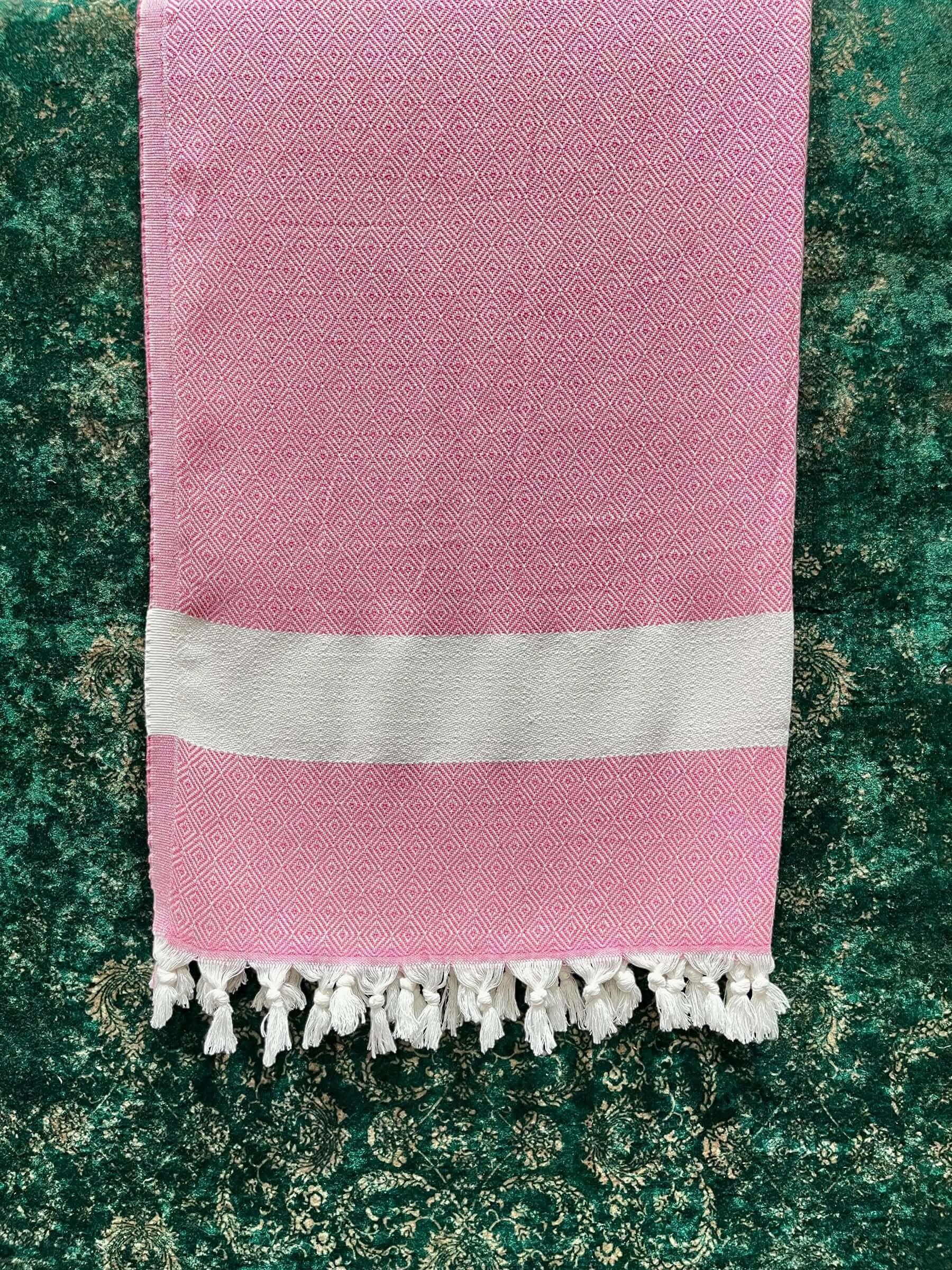 Turkish Cotton Towels Diamond (Pink)