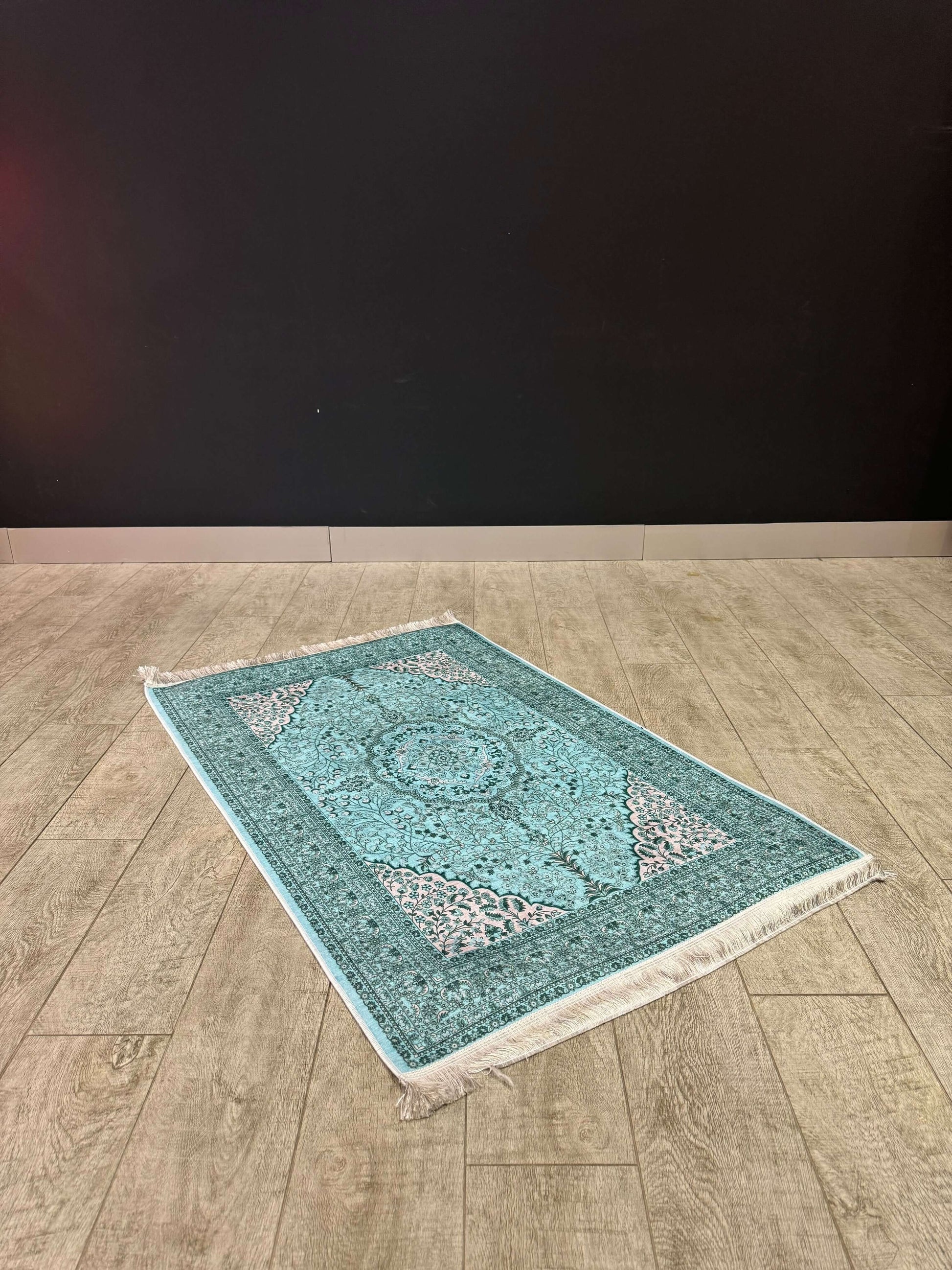 Turquoise Floral Turkish Prayer Mat