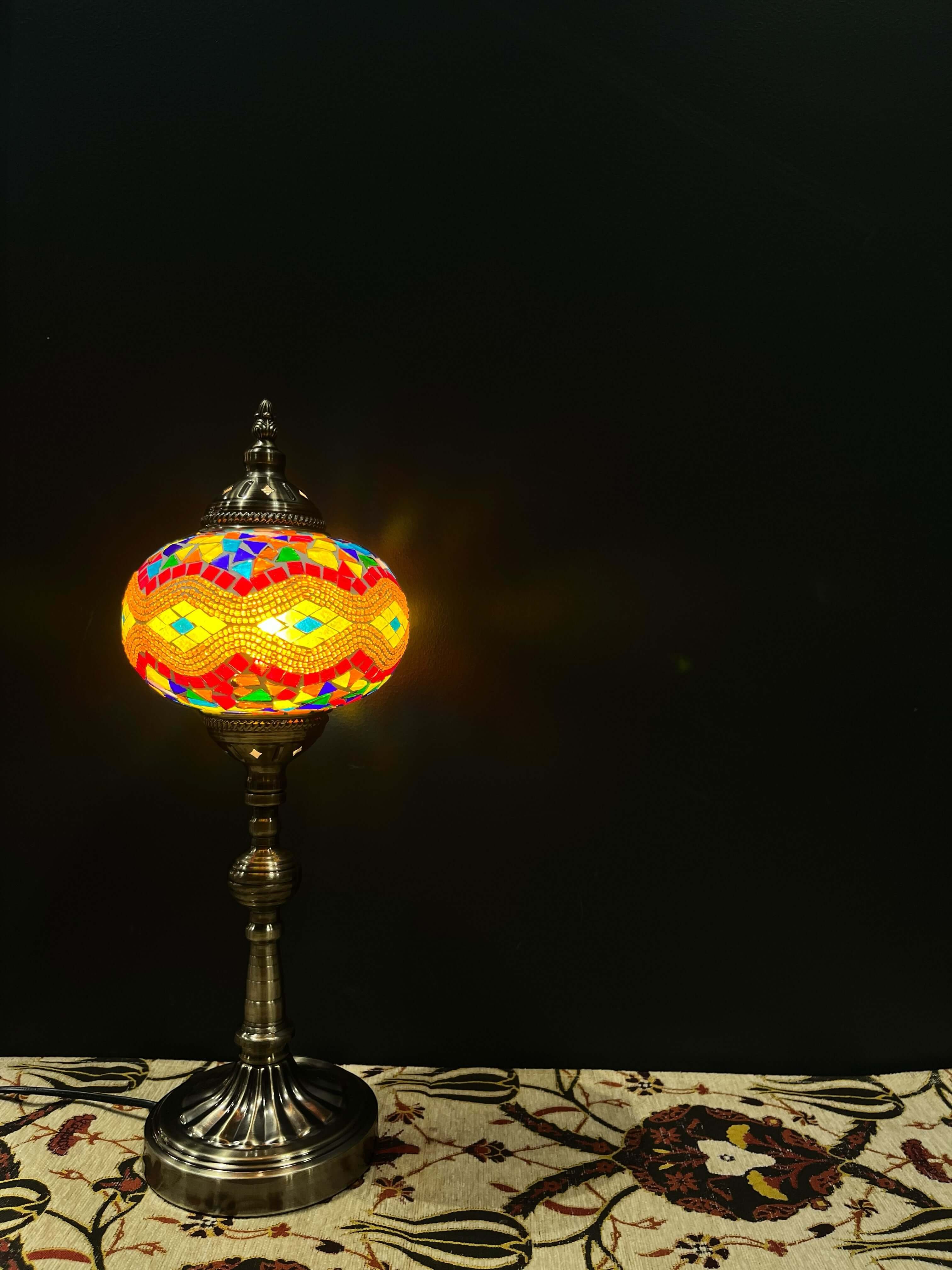 Mosaic Long Table Lamp-Bazaar G Rugs N Gifts