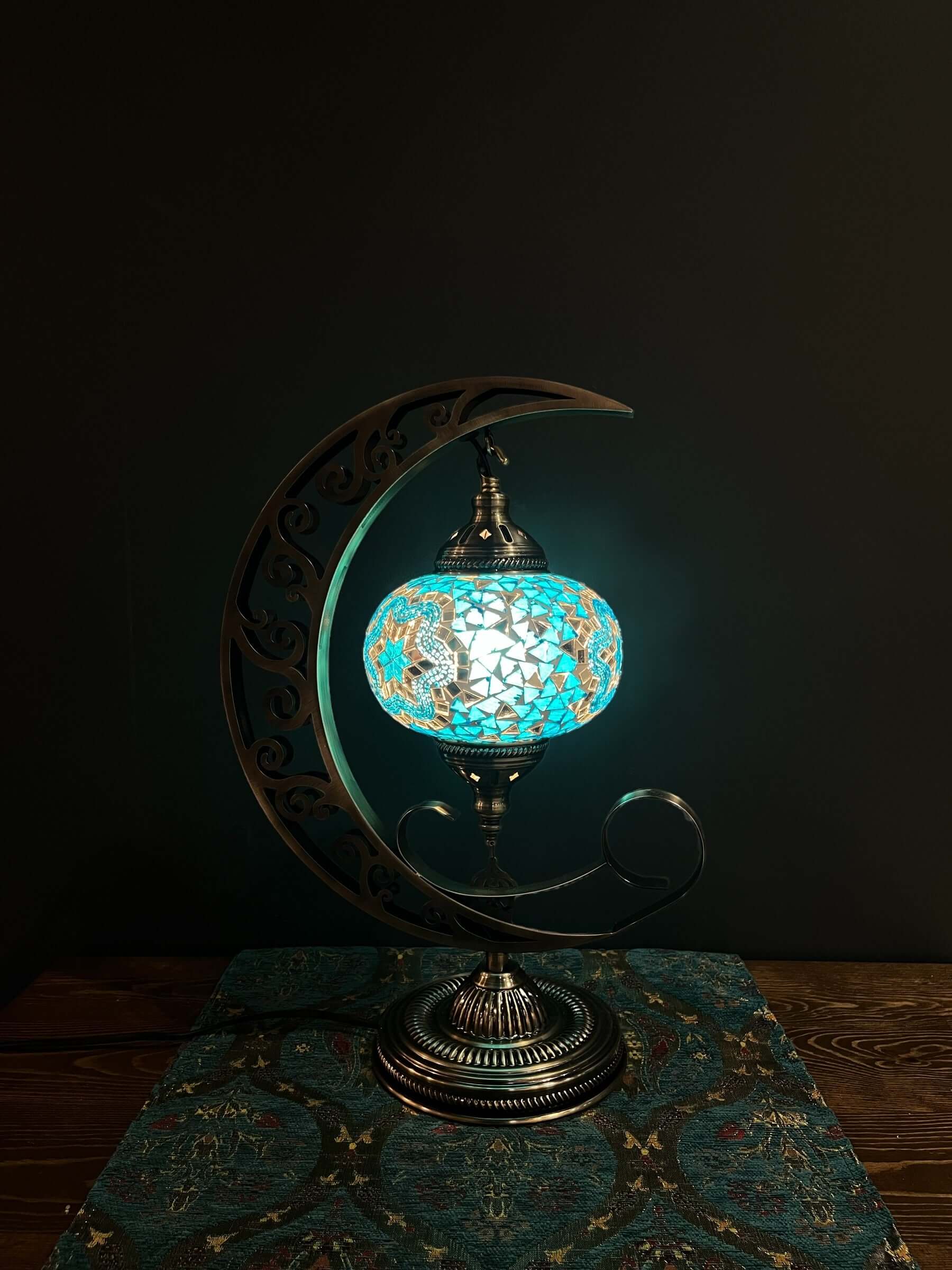 Crescent Moon Glow: Turkish Mosaic Lamp Collection-Bazaar G Rugs N Gifts