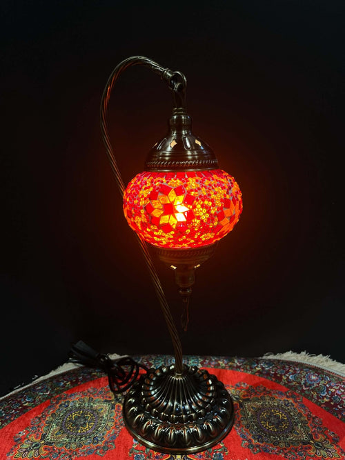 Mosaic Swan Lamp-Bazaar G Rugs N Gifts