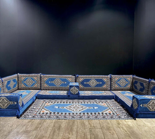 U-Shape Majlis Sofa Set-Bazaar G Rugs N Gifts