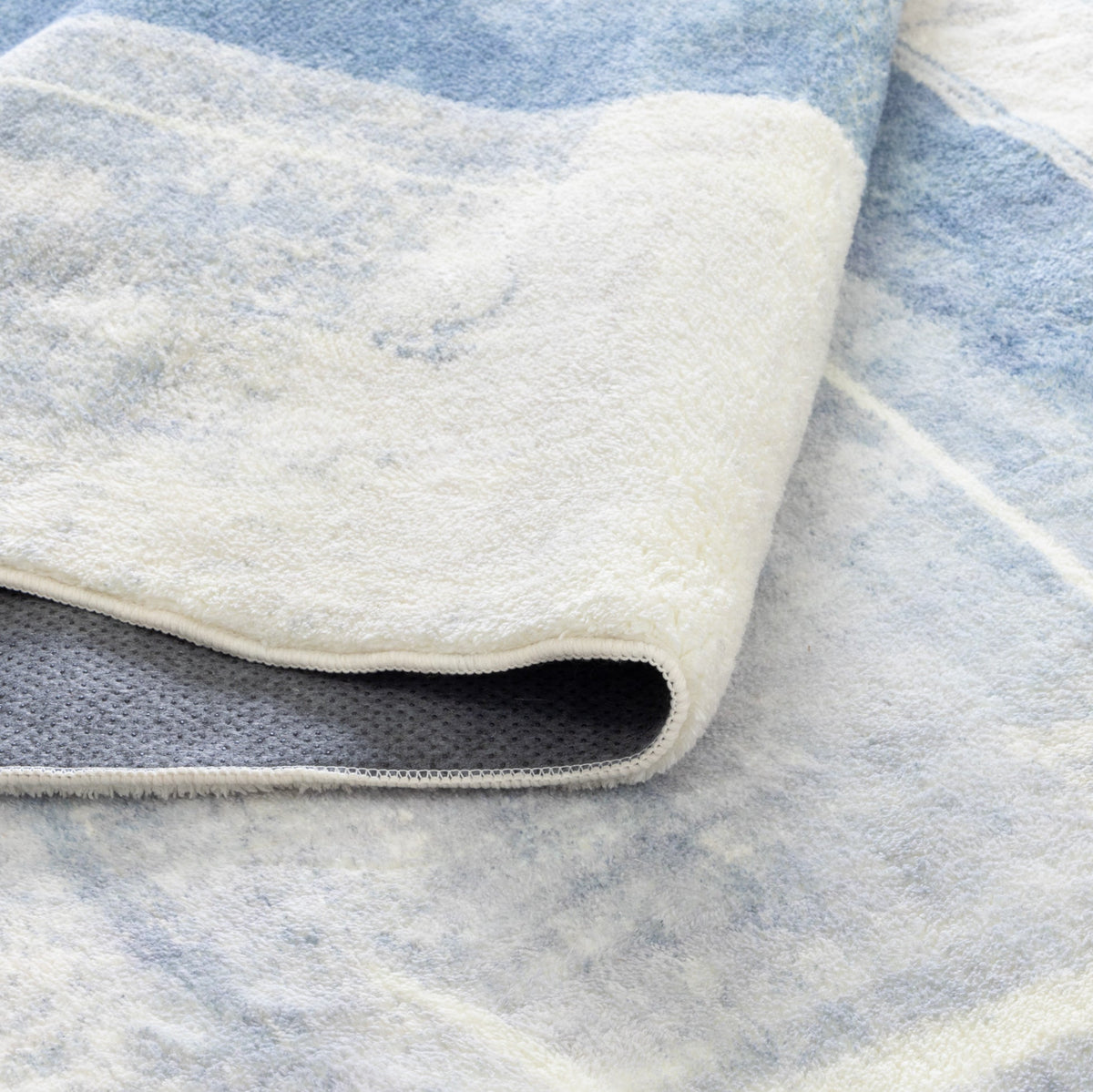 Cloud Blue Abstract Washable Rug – view 4