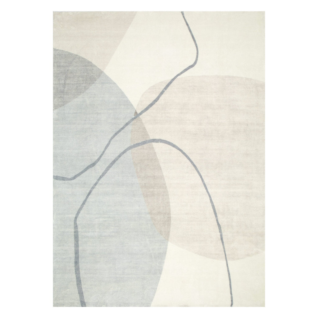 Cloud Watercolour Cream Blue Washable Rug – view 2