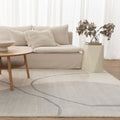 Cloud Watercolour Cream Blue Washable Rug styled with furniture