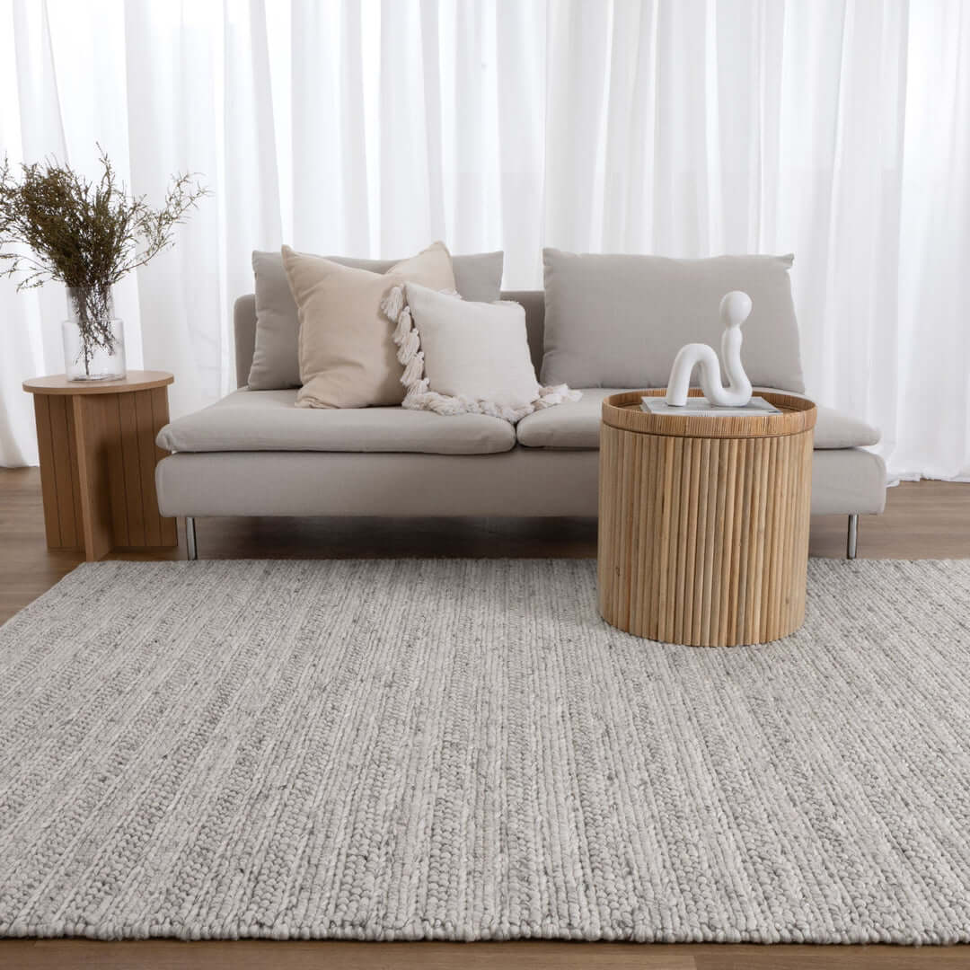 Privilege 001 Ivory wool rug - texture
