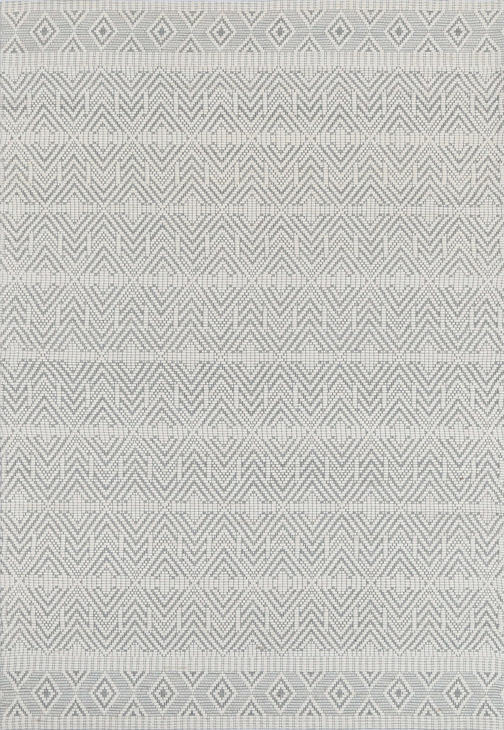 Copacabana Chevron Light Grey wool rug