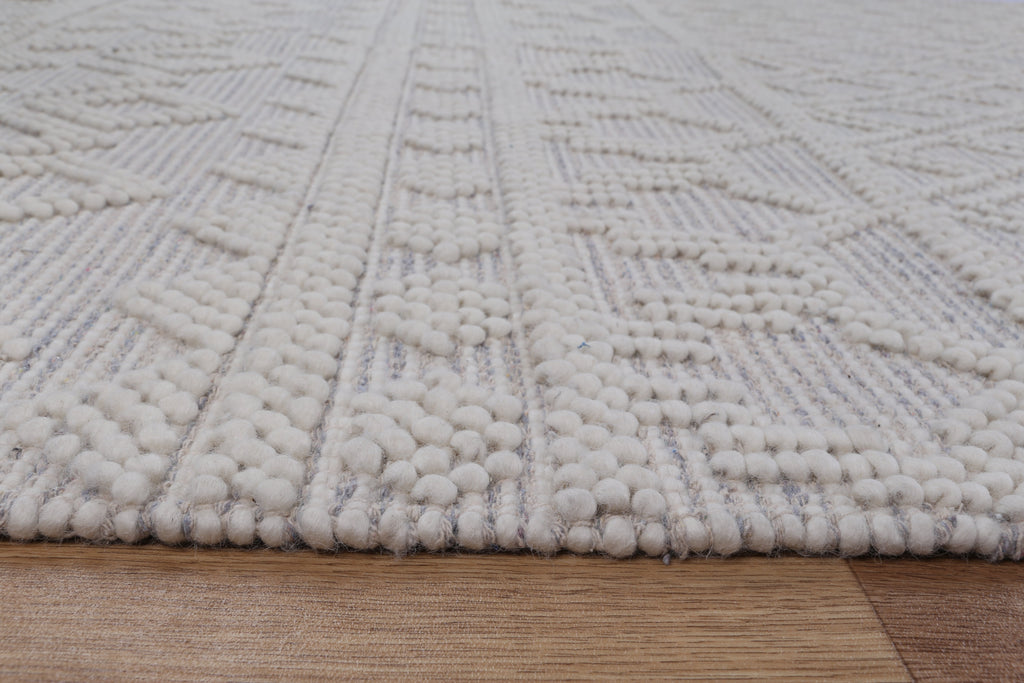 Perla Grey Wool Tribal Rug - PERL07 – view 4