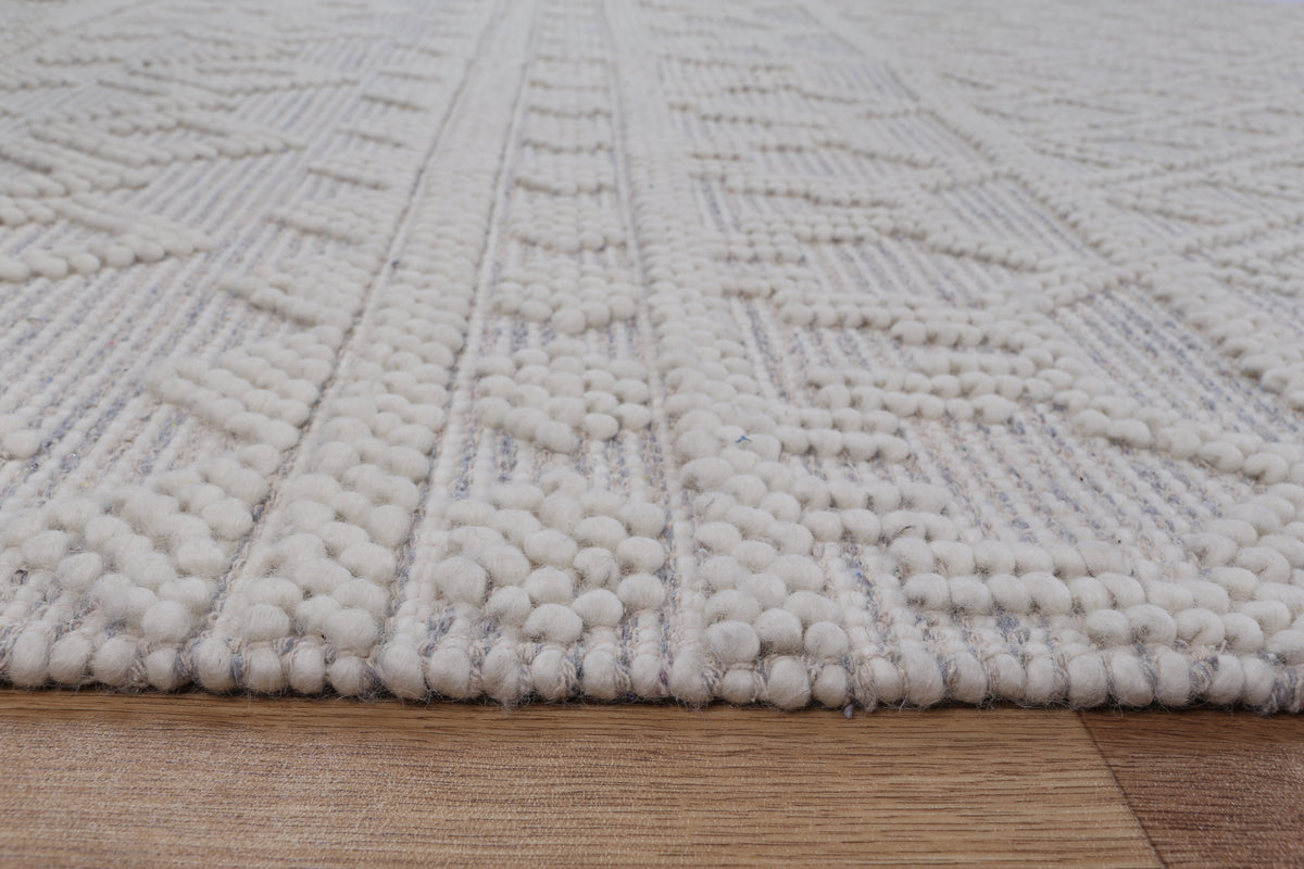 Perla Grey Wool Tribal Rug - PERL07 – view 4