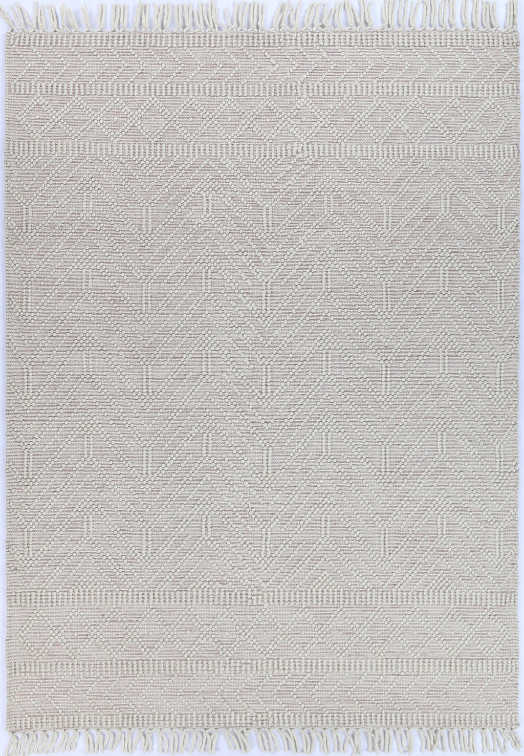 Perla Blush Wool Tribal Rug - PERL12 full rug view