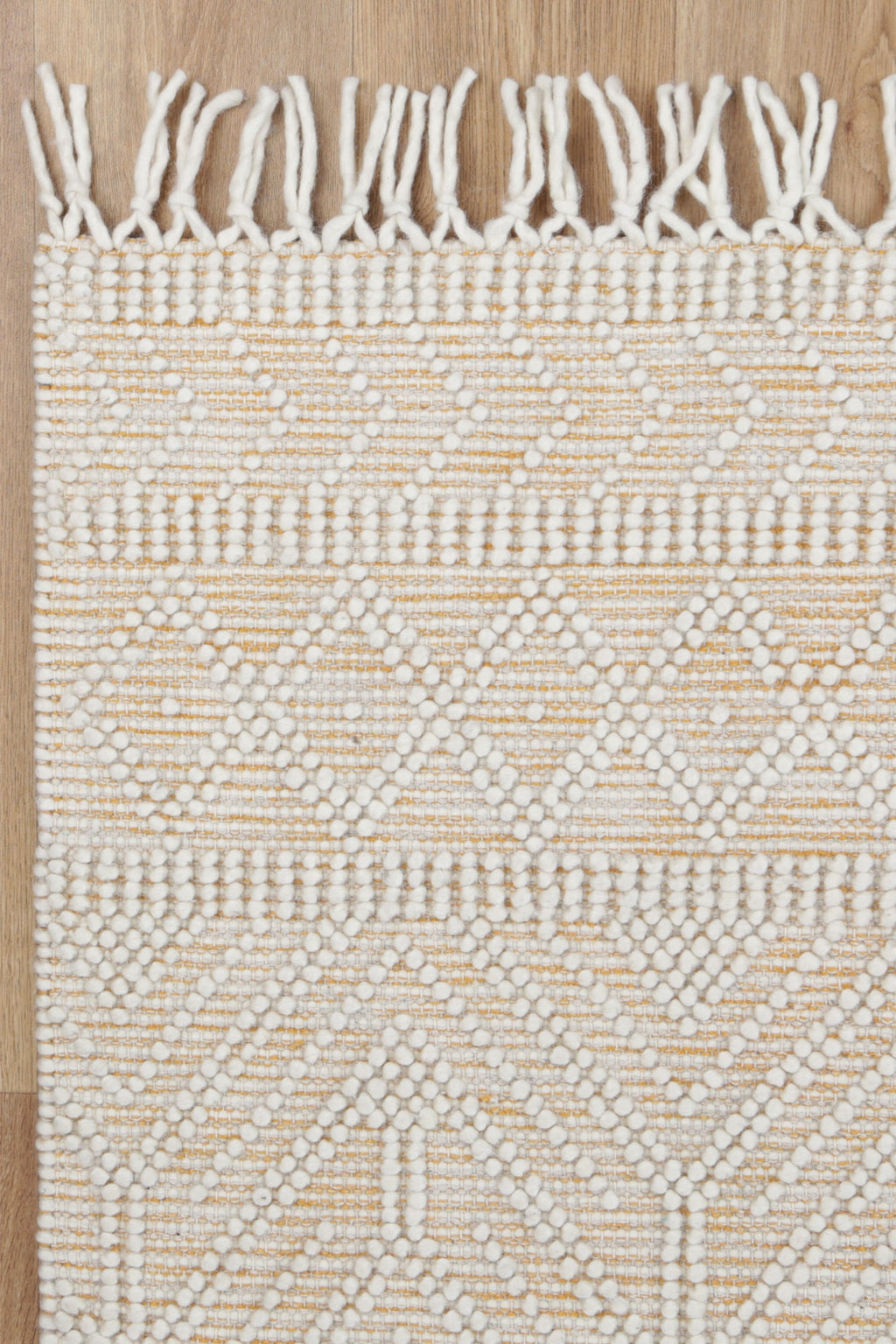 Perla Mustard Wool Tribal Rug - PERL12 – view 2