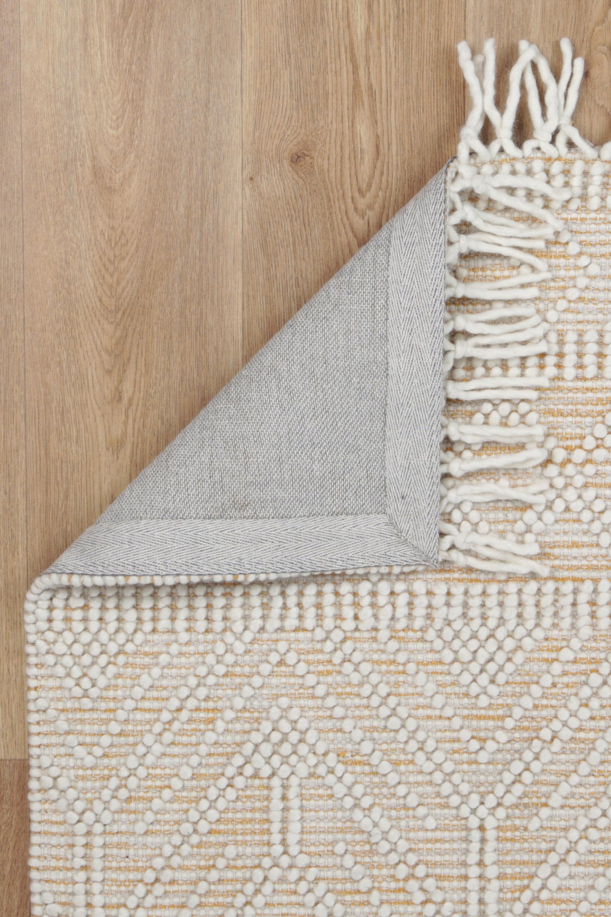 Perla Mustard Wool Tribal Rug - PERL12 – view 3