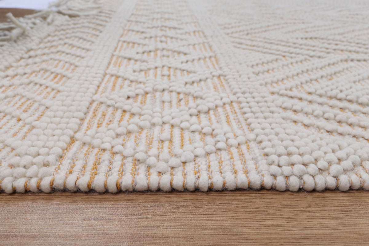 Perla Mustard Wool Tribal Rug - PERL12 – view 4