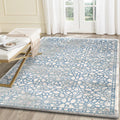 Matisse Blue Demask Rug - 15918 630 styled with furniture
