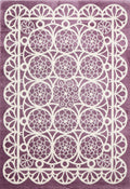 Piccolo Purple White Kids Rug - 15926 55 full rug view
