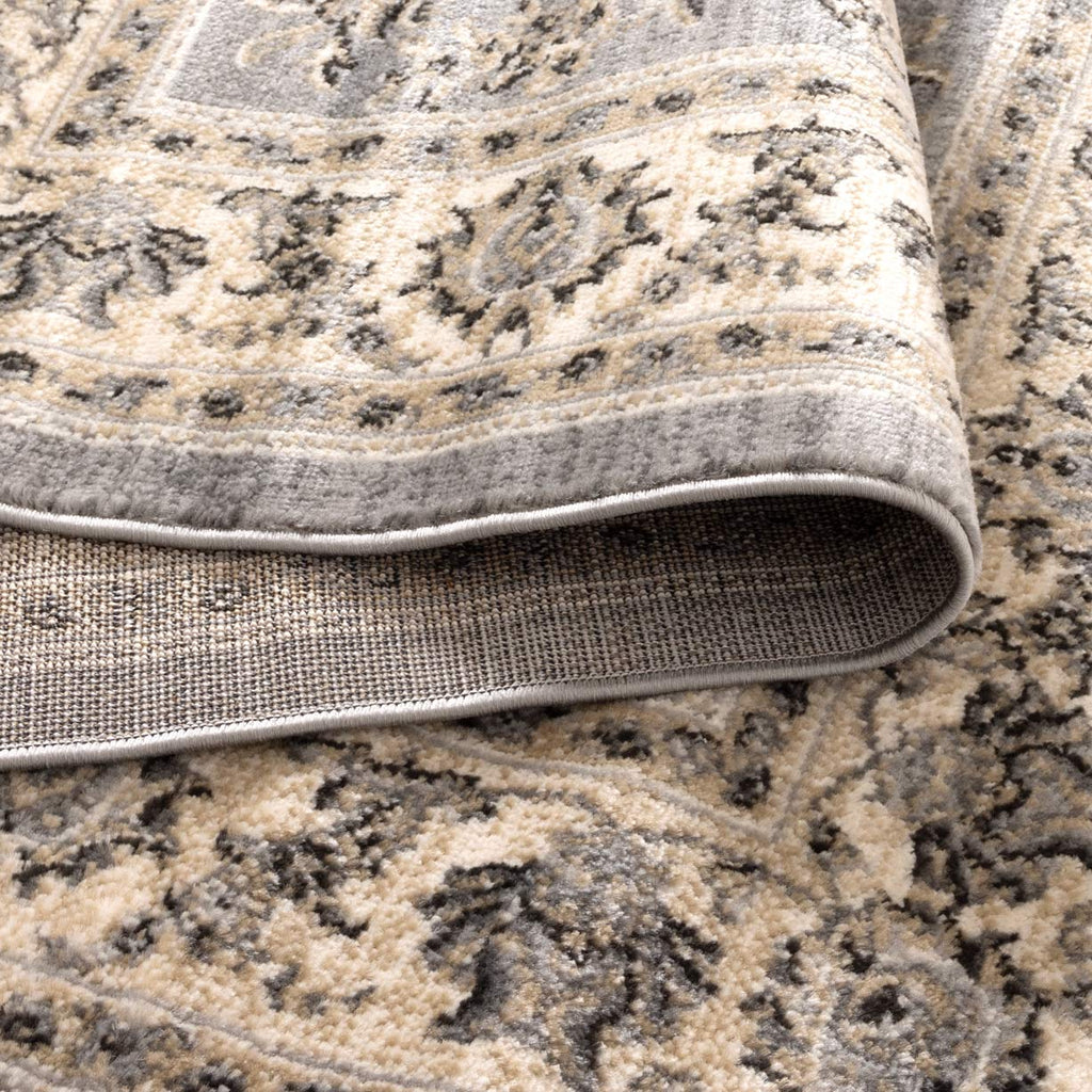 Arya Grey Cream Border Rug - 1691 GREY – view 4