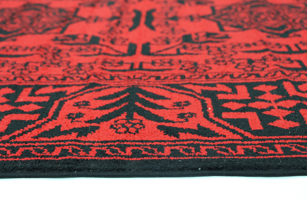 Tribe Red Black Geometric Rug - 18676 10 – view 3