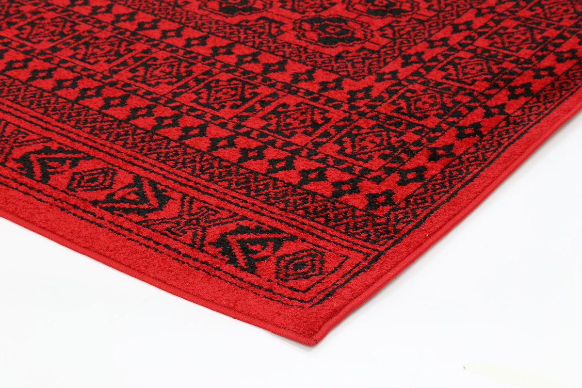 Tribe Red Black Traditional Rug - 18677 10 – view 4