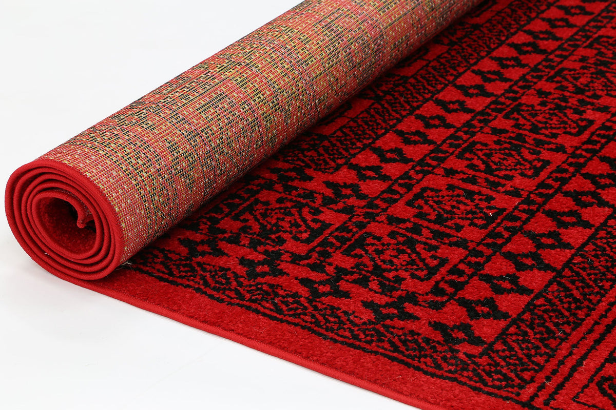 Tribe Red Black Traditional Rug - 18677 10 – view 5