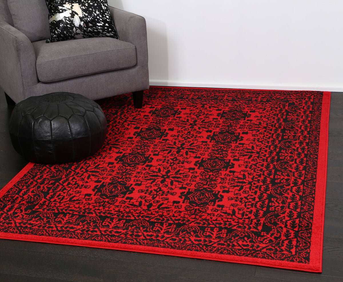 Tribe Red Black Traditional Rug - 18678 10 – view 6
