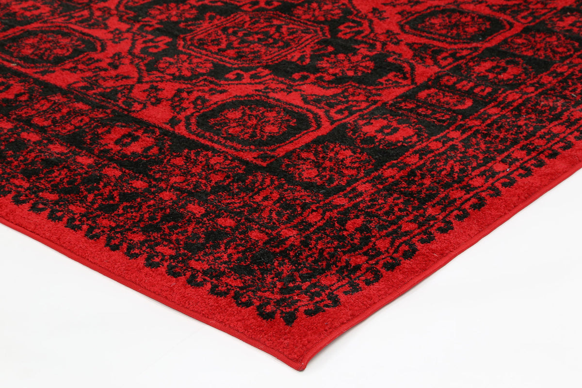 Tribe Red Black Traditional Rug - 18679 10 – view 4