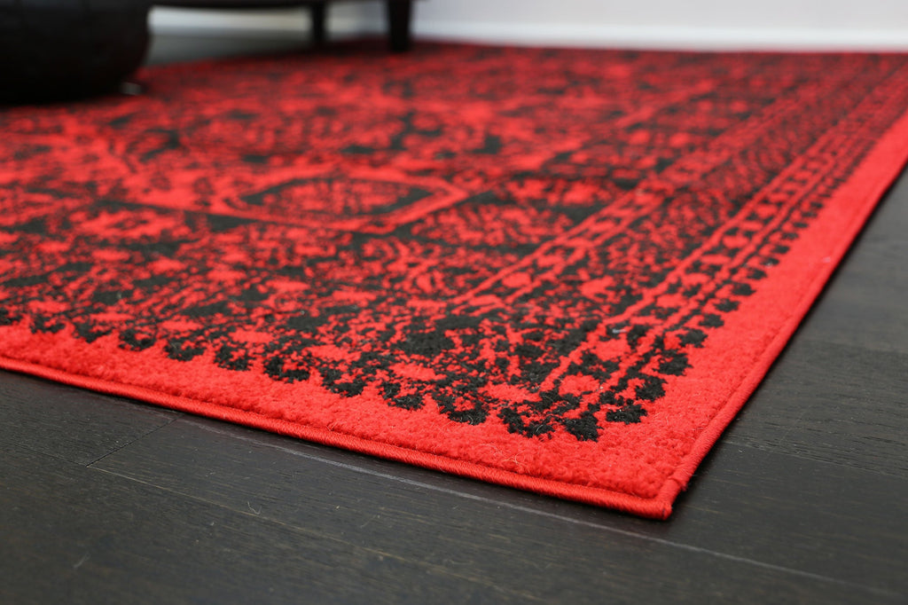 Tribe Red Black Traditional Rug - 18679 10 – view 6