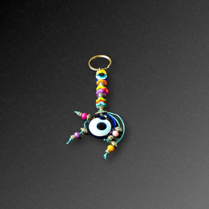 Multicoloured Evil Eye Keyring    