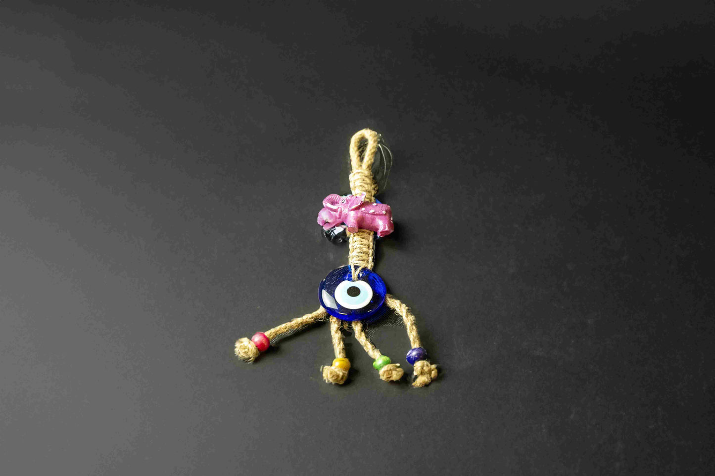 Hanging Evil Eye with Elephant Pendant (5cm)    