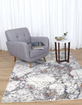 Almeras 23636-110 Multicolour Marble Rug styled with furniture