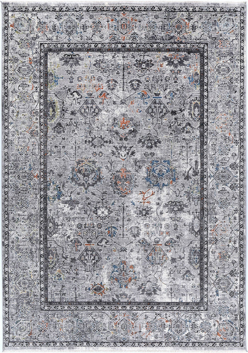 Almeras 23647-110 Grey Multicolour Floral Border Rug – view 2