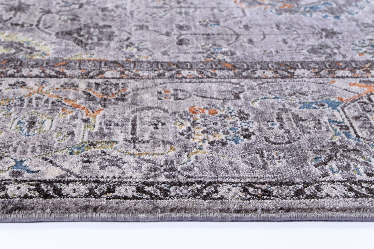 Almeras 23647-110 Grey Multicolour Floral Border Rug – view 4