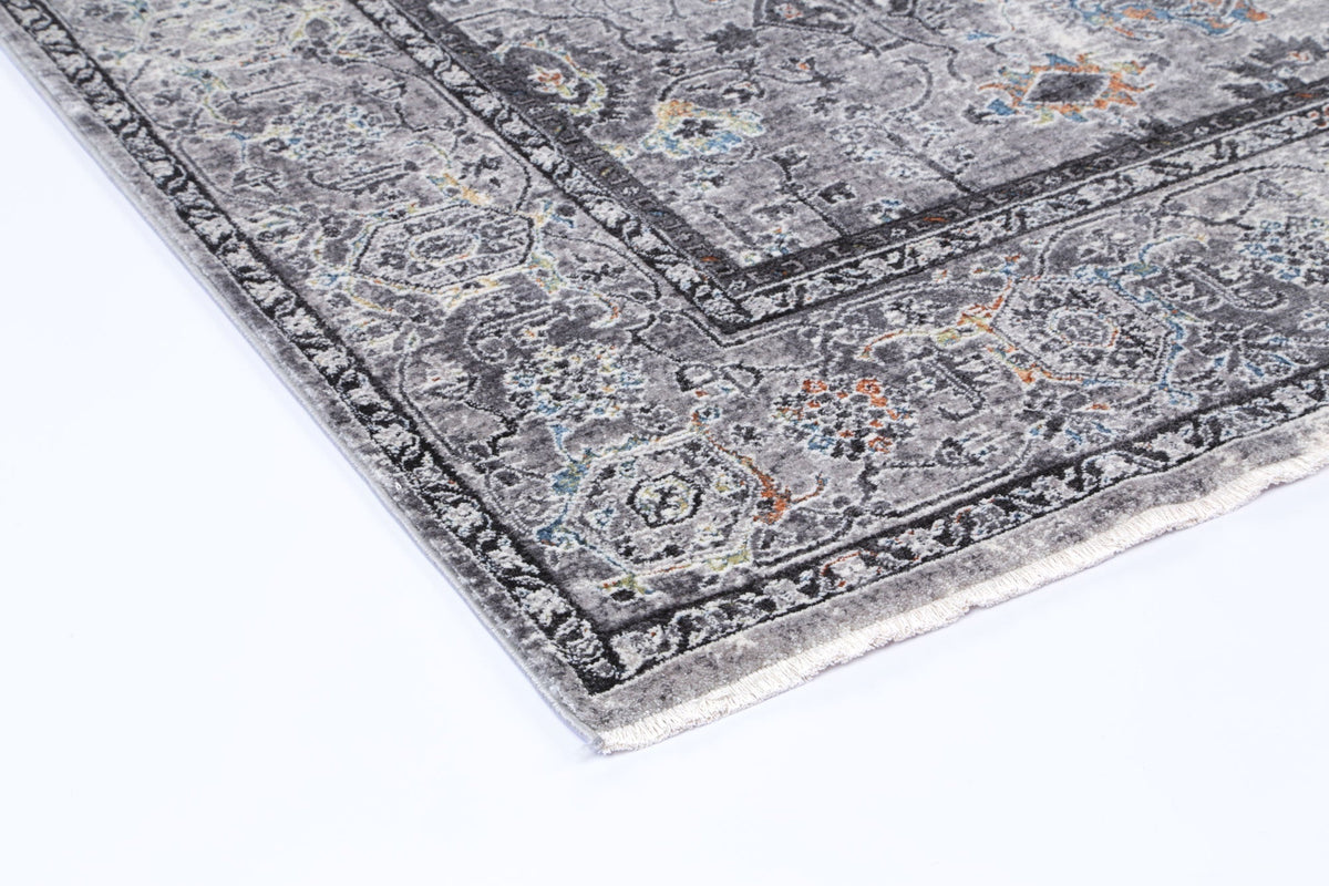 Almeras 23647-110 Grey Multicolour Floral Border Rug – view 5