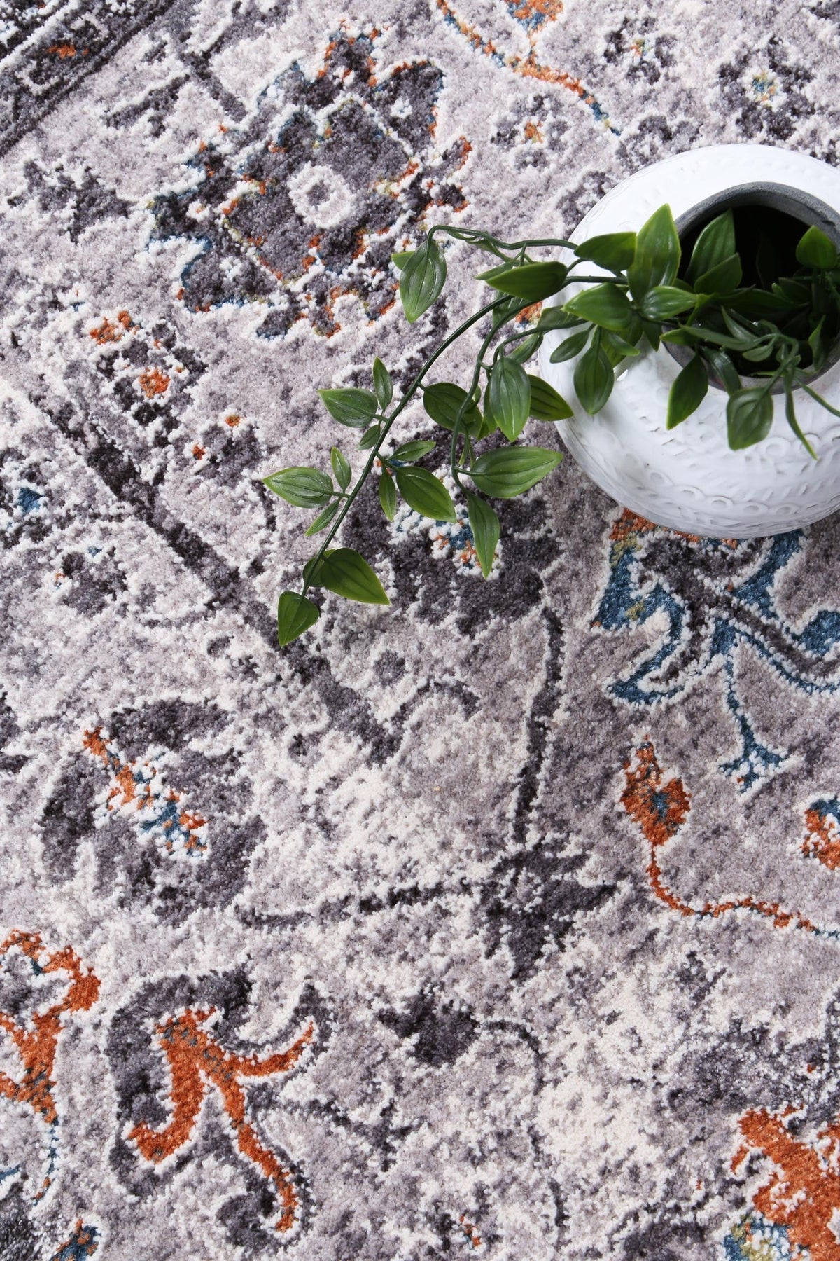 Almeras 23647-110 Grey Multicolour Floral Border Rug – view 3