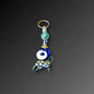 Aqua Rose Evil Eye Keyring    