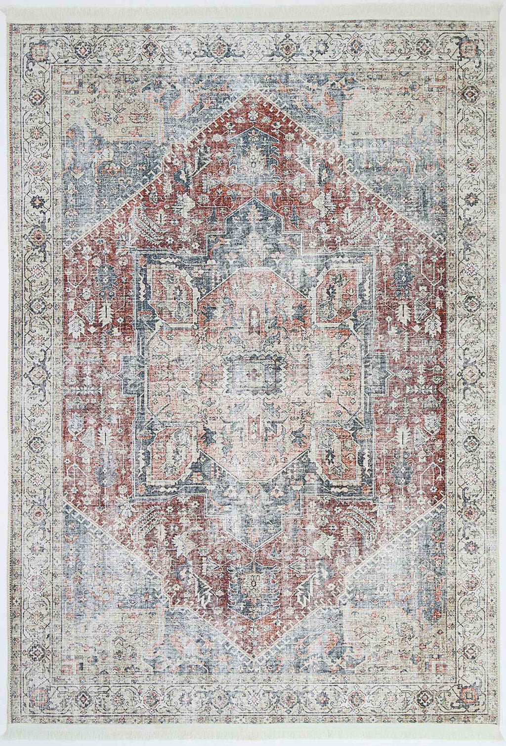 Vintage Crown Grey Multicolour Washable Rug - HDJ2848-07 – view 2