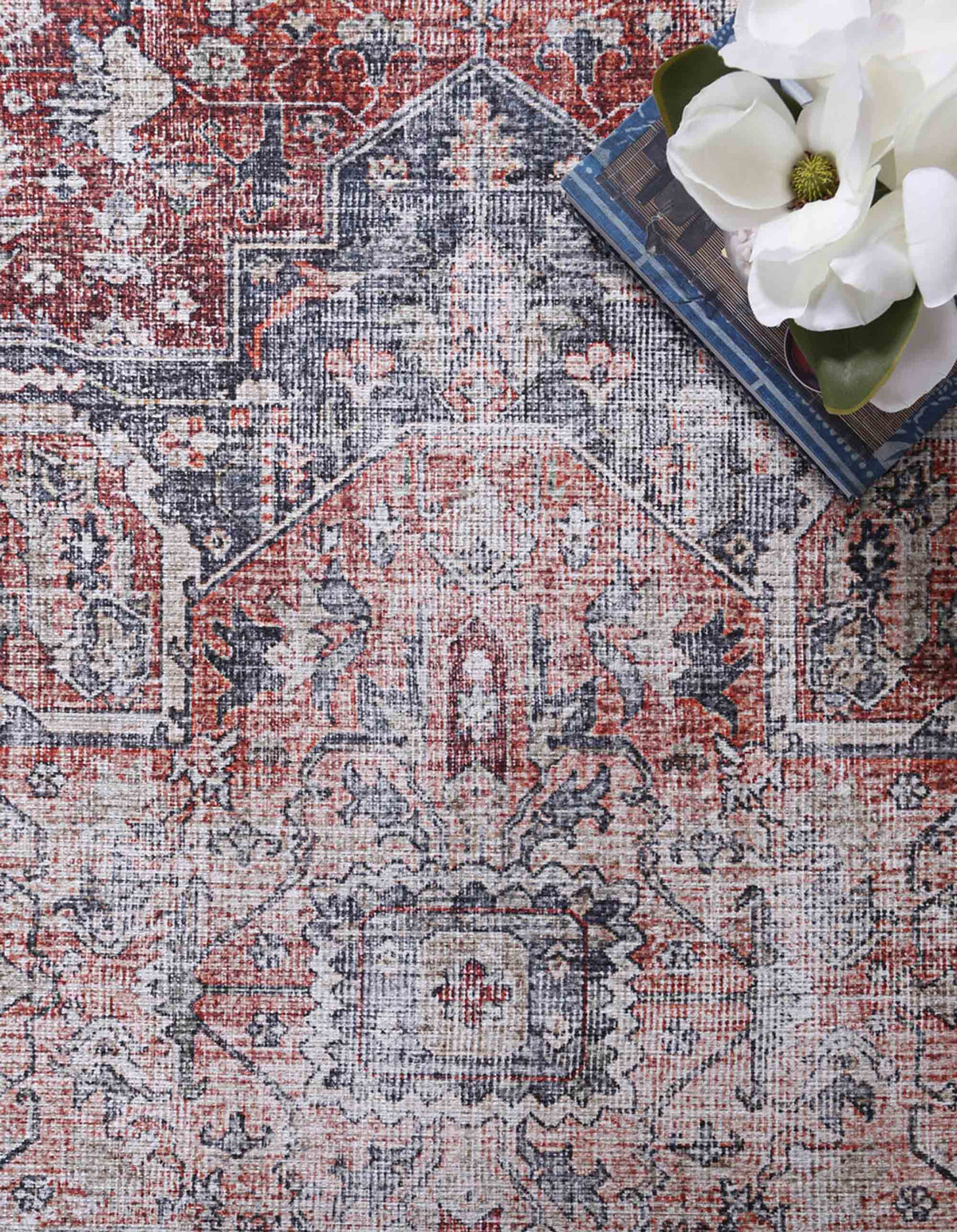 Vintage Crown Grey Multicolour Washable Rug - HDJ2848-07 – view 6