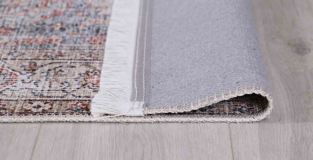 Vintage Crown Grey Multicolour Washable Rug - HDJ2848-07 – view 7