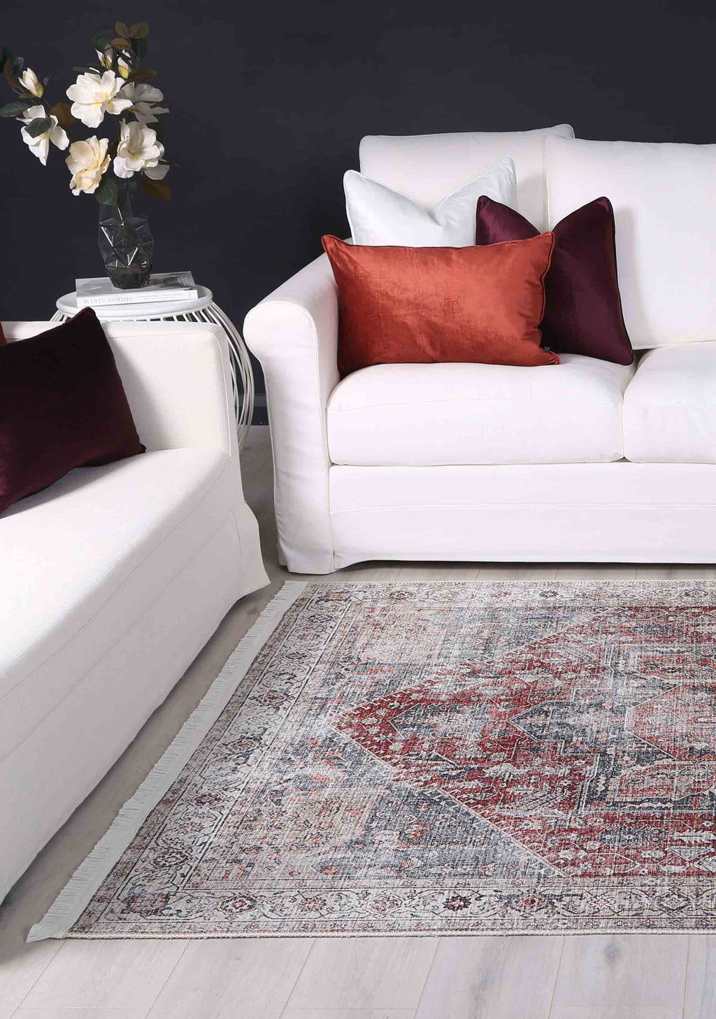 Vintage Crown Grey Multicolour Washable Rug - HDJ2848-07 – view 9
