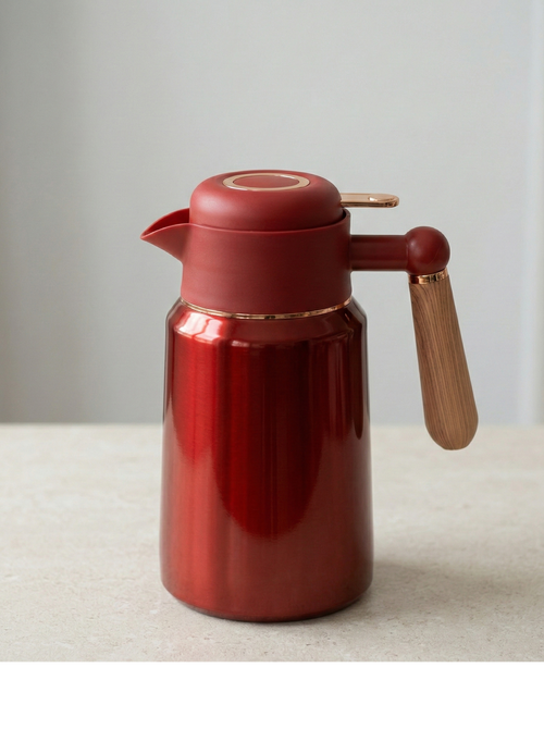 2L Vacuum Bottle Stainless Steel in red, designed to keep beverages hot or cold with an insulated body.