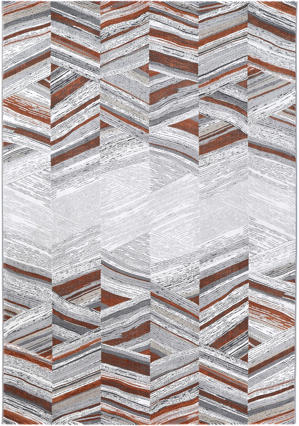 Granada Grey Rust Geometric Rug - 33377 920 – view 2