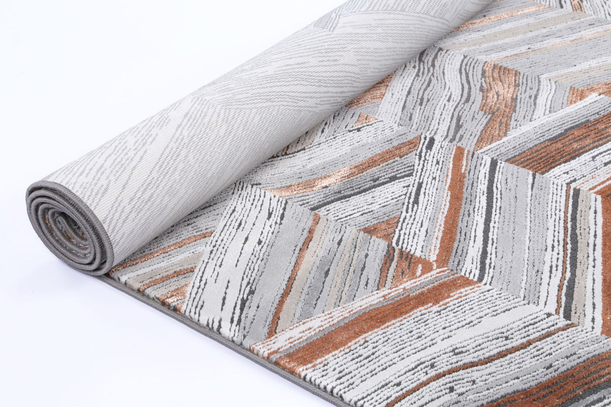 Granada Grey Rust Geometric Rug - 33377 920 – view 5