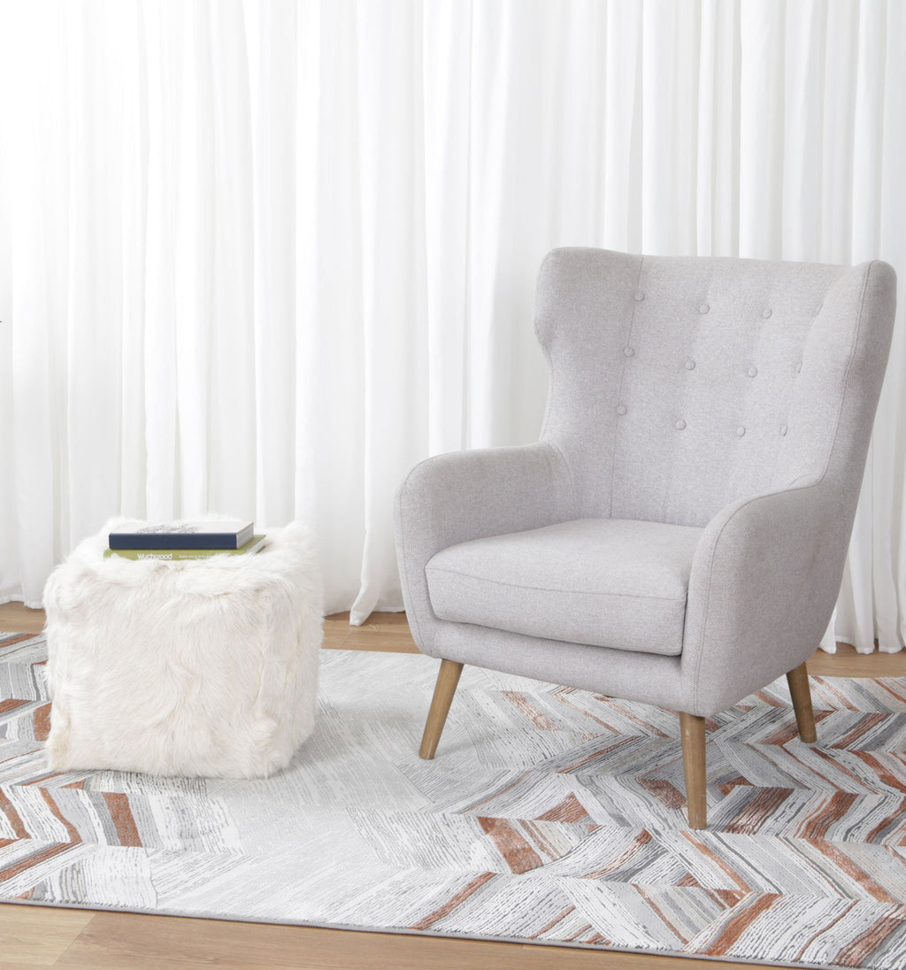 Granada Grey Rust Geometric Rug - 33377 920 styled with furniture
