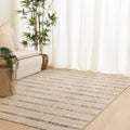 Sisalo 3529 UT6-D Beige Linear Indoor Outdoor Rug styled with furniture
